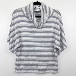 Lou & Grey Striped Slouchy Cowl Neck Pullover M